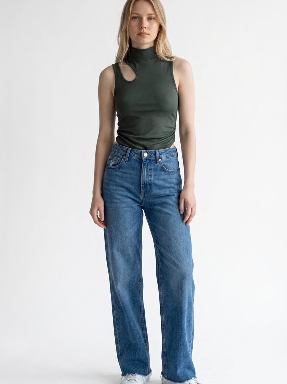 SHEIN Straight Leg Women Jeans in Blue Denim